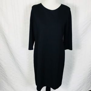 Chico’s Black 3/4 Sleeve Midi Sheath Dress Size1.5